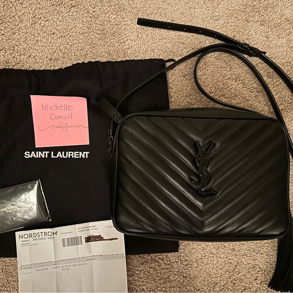 Lou Matelassé Calfskin Leather 
Camera Bag - Black with Black
